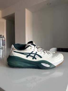 ASICS Men's Gel-Resolution X Tennis Shoes White/Saxon Green